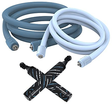 Crossrope Ultra Heavy Performance Set mit 1,8 kg & 2,3 kg Springseile - Hochintensives Springseil Krafttraining Fitnesstraining für Muskelwachstum & Entwicklung - 8' Länge - Klein