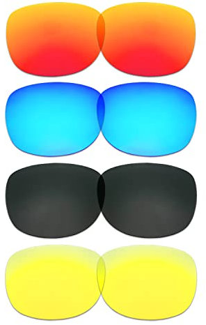 TERYDANBLE Compatible/Remplacement Lentilles pour Oakley Trillbe X avec Rouge/Bleu/Noir/24K Doré Couleur