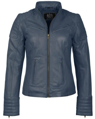 URBAN 5884 Damen Angelina Lederjacke, Jacke aus echtem Lammfell, Kurz und Enganliegend, Glattes und Weiches Leder