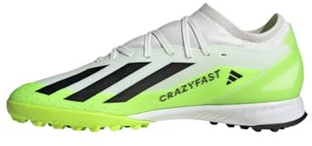 adidas Unisex X Crazyfast.3 Turf Boots Football, Cloud White/Core Black/Lucid Lemon, 10 UK