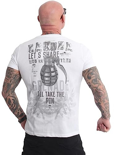 Yakuza Herren Grenade T-Shirt, Weiß, 3XL