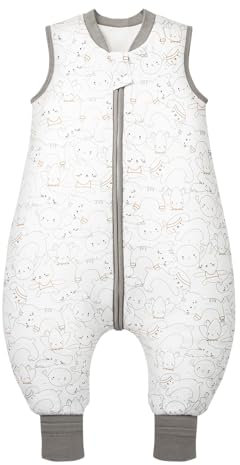 MIKAFEN Gigoteuse d'hiver pour bébé avec Pieds 2,5 Tog Gigoteuse d'hiver 100% Coton pour Enfants garçons et Filles,85-95cm/18-36 Mois, Chaton