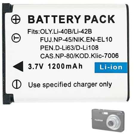 Aousavo EN-EL10 NP-45 Li-40B ersatz akku Kompatibel mit SteelSeries Arctis Nova Pro, FinePix J10, J12, J15fd, J20, J27, J28, J29, J30, J32, J37, J38, J40, J100, J110w, J120, J150w, J210, J250