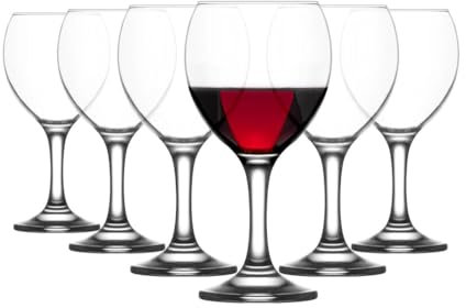 SECEN London- Wine Glass 6 PCS, 365 cc, Venezia Collection, 365 CC, Glasses Drinking Wedding Gift Set,Small Wine Glasses, Sturdy Wine Glasses, Perfect for Home,Parties and Restaurants