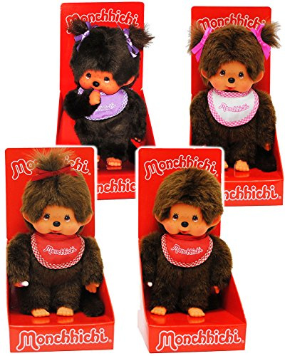 alles-meine.de GmbH Monchhichi - Jungen - Lätzchen - BLAU - 20 cm - ausziehbare Kleider - Plüschtier/Kuscheltier - Monchichi - Sportlich - groß - AFFE - Babys - Kinderplüsc..