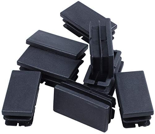Ferleiss 8 Pcs Black Plastic Rectangular Blanking End Caps Inserts 20mm x 40mm