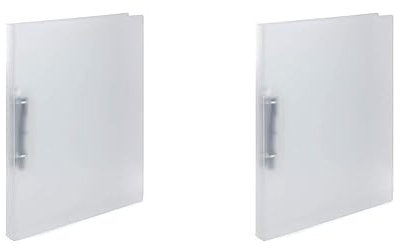 HERMA 19159 Ringbücher A4 Transluzent Weiß, 3 Stück, schmal, 2 Ringe, 25 mm breit, Ordner aus Kunststoff mit Niederhalter für Schule & Büro, stabiles Ringordner Set aus Plastik für Jungen & Mädchen