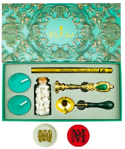 Zifospy Wachssiegel-Set mit Geschenkbox – Elegantes Buchstabe-M-Design für Hochzeitseinladungen, Grußkarten, Weinflaschenverschlüsse & Bastelprojekte