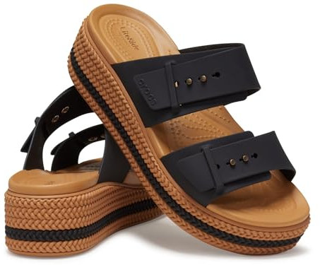 Crocs Women Sandal,Brooklyn Woven Buckle,Black,3 UK Women
