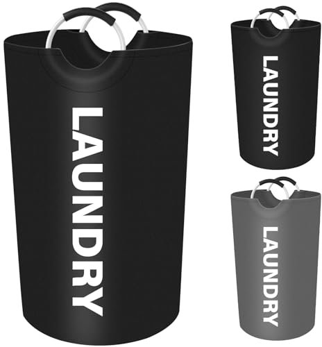 Cestos Ropa Sucia,Mezzar 90L Cesto Ropa Plegable, Oxford Duradera Cubo Ropa Cesto Colada de Lavandería con Mango Para Ropa, Mantas, Sábanas (Negro)