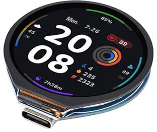 ESP32-S3 Entwicklungsplatine mit 3,3 cm rundem Touch-LCD-Touch-LCD-Beschleunigungsmesser und Gyroskop-Sensor, eingebettetem GC9A01-Display-Treiber und CST816S kapazitivem Touch-Control-Chip