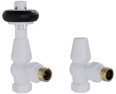 Warmehaus Chelsea Traditional Angled TRV Thermostatic Radiator Valves White