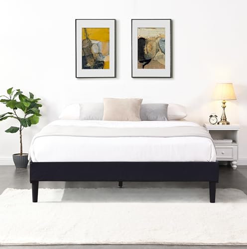 Nuits D'or Sommier 120x190 cm Tapissier déhoussable Housse Lavable Noir + Pieds en 20 cm 2 x 13 Lattes - Opale- Tissu : 100% Polyester 220 GR/m2 Rembourrage : Mousse 100% polyuréthane