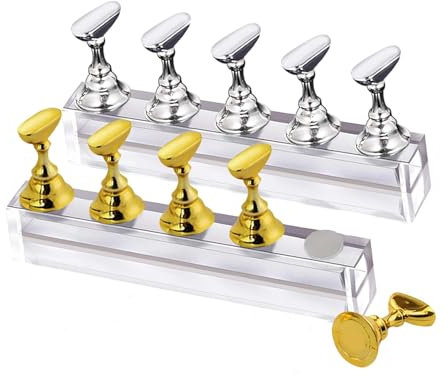 Magnetic Stand for False Nails, Nail Art Display Sets,Acrylic Nail Tip Practice Holder Nail Art Stand DIY Nail Art Stand (B)