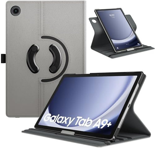 TiMOVO Drehbar Hülle Kompatibel mit Samsung Galaxy Tab A9+/A9 Plus 11 Zoll 2023 SM-X210/X216/X218, 90 Grad Drehbar Ständer Hülle, Auto Schlaf/Aufwach Schutzhülle für Galaxy Tab A9+ Tablet,Space Grau