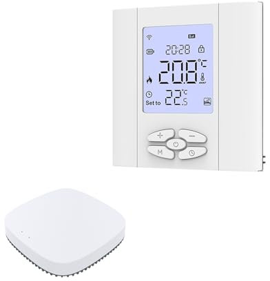 Qiumi Zigbee Thermostat for individual Gas/Water Boiler Heating Works with Alexa Google Home Dry Contact Battery Powered