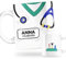 DEREGALOOS Taza Original Personalizada con Nombre. Taza para Regalar Uniforme TCAE Médico o Enfermera. Taza de Desayuno Accesorios Médico. Regalo original para enfermeros.