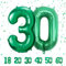 30 Geburtstag Deko zahlen luftballon 30 jahre | Folienballon Grün - für 30. Geburtstagsdeko Männer Frauen Ballon Zahl Deko zum Geburtstag fliegt mit Helium 30.Geburtstagsparty 40-101cm