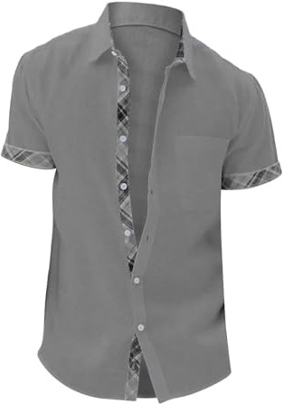 Uwdiohq Chemise d'été pour Hommes à Manches Courtes, col à décontracté, Haut à col Rabattu Polos en Polyester pour Homme