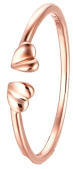 KnSam Ring 9 Karat Rosegold 375, Herz Verlobungsring in Ovalschliff, Rosegold Au375 Partnerringe Eheringe Echt Goldschmuck