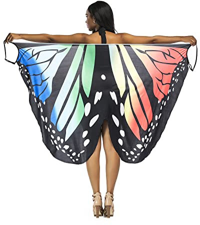 Rayson Bikini Copricostumi e Parei Donna Senza Maniche Casual Copricostume Mare Bikini Cover Up Vintage Butterfly Stampa Wrap Dress Beachwear Elegante Scollo a V Vestito,Rosso