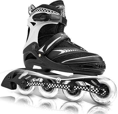 Ruthfot Verstellbarer Inliner für Kinder Jungen und Mädchen mit beleuchteten Rollen, Outdoor Rollerskates für Kinder und Frauen