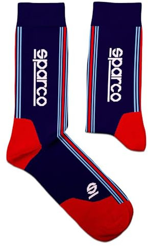 sparco Unisex Calcetines Diseño Martini-r Talla 41-46 Azul Marino/Rojo Socken, blau, 41