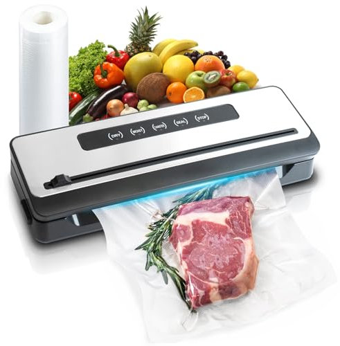 MU LIN Vakuumierer - Vakuumiergerät, Lebensmittel bleiben vakuumiert bis zu 8x länger frisch, 38cm lange & stabile Schweißnaht, inkl. 10 Profi-Folienbeutel