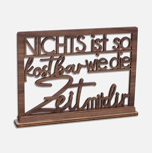Original Holzgrusskarte - Nichts ist so kostbar wie die Zeit mit dir – 100% Made in Austria, aus Nussholz - einzigartige Grußkarte, Hochzeitstag, Jahrestag, Verlobung, Geschenke für Frauen uvm.
