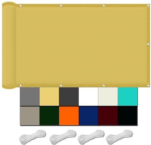 Tenda da Sole Parasole 300 x 500 cm Protezione Dal Calore Protezione Solare Impermeabile Tenda a Vela Parasole Tende da Sole per Esterno Giardino Terrazza, Color Crema