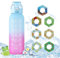 Trinkflasche Mit Geschmack, Neu 2024 Trinkflasche 1000ml, 7 Geschmack Pods 0% Zucker Wasserflaschen, Wasser Mit Geschmack, Flasche Mit Geschmack Trinkflasche Sport, für Fitness und Outdoor (E)