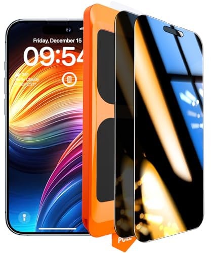TOCOL 2 Piezas Protector Pantalla de Privacidad para iPhone 16 Pro Max, Alineación Automática para Una Instalación Rápida, Sin Burbujas, Antiespia Cristal Templado de Dureza 9H+Inastillable