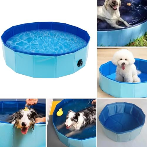 Undres Piscina para perros, bañera para perros, piscina para perros pequeña, piscina infantil plegable, material compuesto de PVC, 30 × 10 cm, adecuada para mascotas pequeñas como perros pequeños,