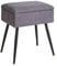 Aibiju HockerStuhl mit Stauraum, Stuhl für Schminktisch,Make-up Eitelkeits Hocker Beistelltisch, Schlafzimmer-Osmanenhocker mit Metallbeinen für Zuhause, Wohnzimmer, Schlafzimmer, Grau YD-SMS137G