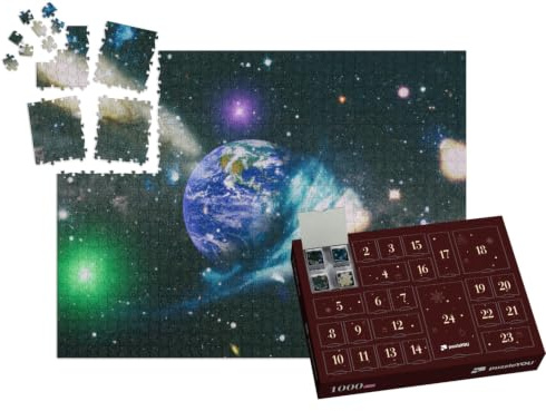 puzzleYOU: Puzzle-Adventskalender | „Blick auf den Planeten Erde aus dem Weltall“ – aus der Puzzle-Kollektion Weltraum, Universum