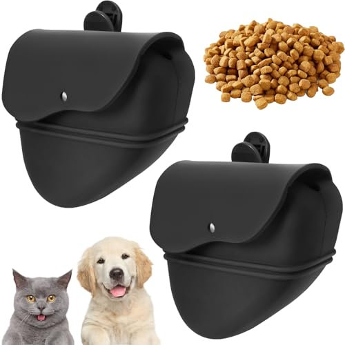 Rigidstone Lot de 2 Sac Friandise pour Chien Pochette en Silicone Pochette Friandise Chien Fermeture Magnétique Empêche les Collations d'être Exposées Portable