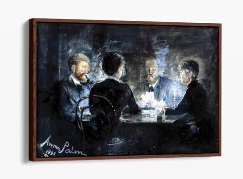 Anna Palm de Rosa, a game of L'hombre in Brondum's Hotel - Marco de madera de nogal de 91,4 cm de ancho x 61 cm de alto