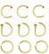 TJUSPIRIT 9stk Fake Nasenring Septum Nasenpiercing 20G 8mm Septumpiercing Piercingschmuck für Nasen Ohr Lippe Tragus Knorpel Helix, Edelstahl(Gold)