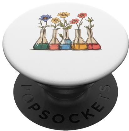 Petaca de química floral de ciencia retro PopSockets PopGrip Adhesivo