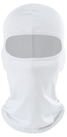 AMFUN Cagoule Balaclava, Balaclava élastique, Cagoule avec Cache-Cou, de Protection Contre Les UV pour Sports Hommes Femmes Le vélo Le Scooter l'escalade(Blanc)