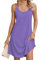 Chicrise Robe Ete Femme Col Rond sans Manches Robe De Plage Droite Lâche Legere Mode Casual Robe Midi Violet Tres Grand 46