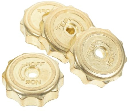 4 Stück Goldene Metall Ersatzknöpfe für Gasherd, Steuerung | Eisen Ausführung, Einfache Bedienung, Passend für Kochgeräte, für Haushalt und Profi Küche