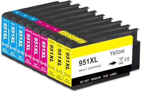 Yongairuink 951XL Cyan Magenta Gelb Ersatz für HPQ Officejet Pro 8600 Druckerpatronen kompatibel mit HPQ Officejet Pro 8610 8615 8620 8100 8625 8630 8640 8660 251dw 276dw (3Cyan, 3Gelb, 3Magenta)