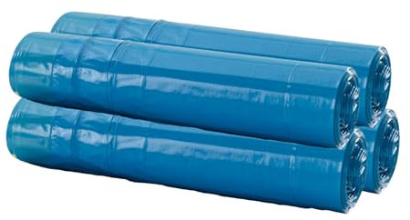 Bottari 60 bolsas de basura de 40 l, 55 x 65 cm con asas de cierre, azules, bolsas para basura resistentes y recicladas, 4 rollos de 15 unidades