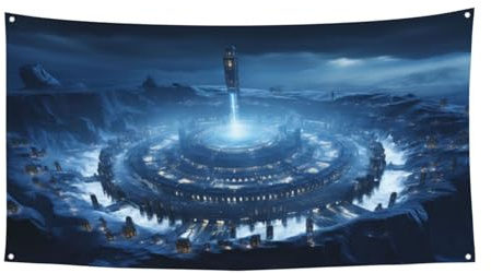 Fantasy Kontinent Party-Banner, für Innen- und Außenbereich, langlebig und UV-beständig, perfekt für Geburtstag, Halloween und mehr