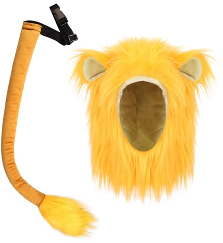 Generisch Halloween Show Tier Kopfbedeckung Löwe Kopf Bedeckung Schwanz Set Cos Löwenkopf Bedeckung Requisiten,Cosplay,Schuldramen.