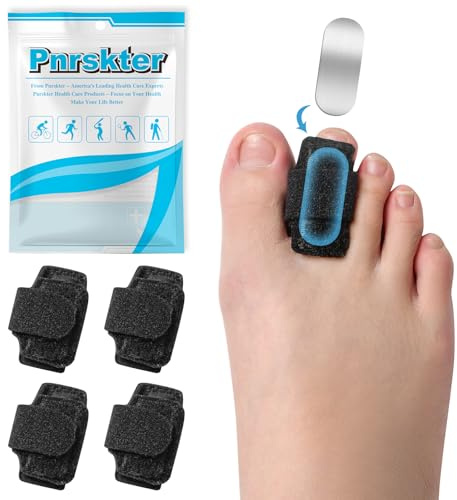 Pnrskter Hammer Toe Straightener - 4Pcs Toe Straightener for Women & Men - Toe Splints Relief for Hammer, Bent, Curled, Broken Support - Toe Wraps for Standing, Resting, Walking