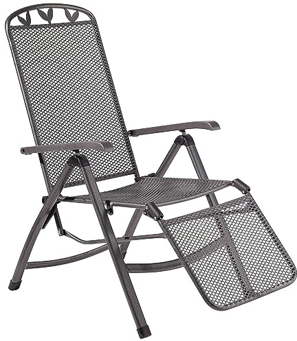 Greemotion Relaxsessel Toulouse, Eisengrau, 5-Fach verstellbar | Relaxsessel aus Streckmetall, für Terrasse, Balkon und Garten