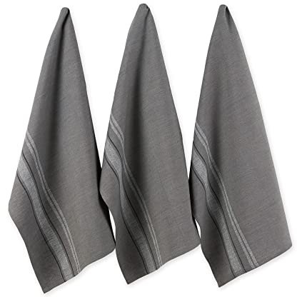 DII Baumwollstreifen Geschirrtuch-Set 20 x 30 Chambray Gray