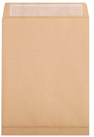 Clairefontaine 17456C - Karton mit 250 Versandtaschen Kraftbraun 275x365mm, mit Rillen, dehnbar mit Falten 30 mm, selbstklebend, 120g, 1 Karton